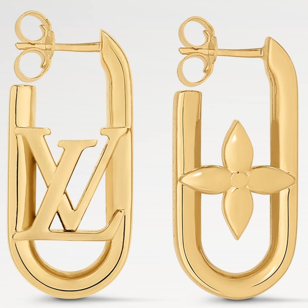 Luxury Brand Gold lv & Monogram Flower Hoop Drop Earrings. /Gwp🔥🩷✨️